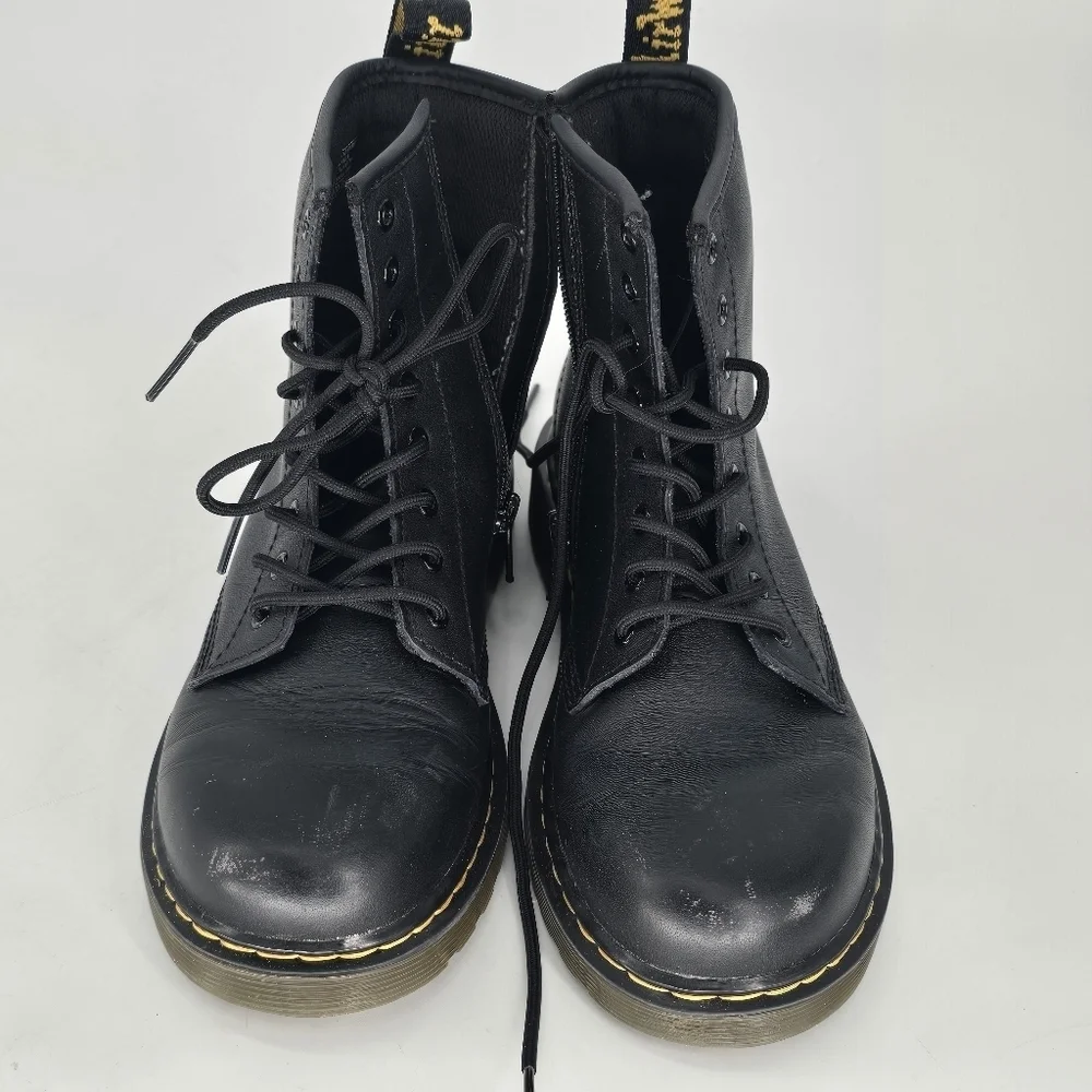 Dr martins Junior 1460 Softy T Leather Lace Up Boots black size boys 4 girls 5
